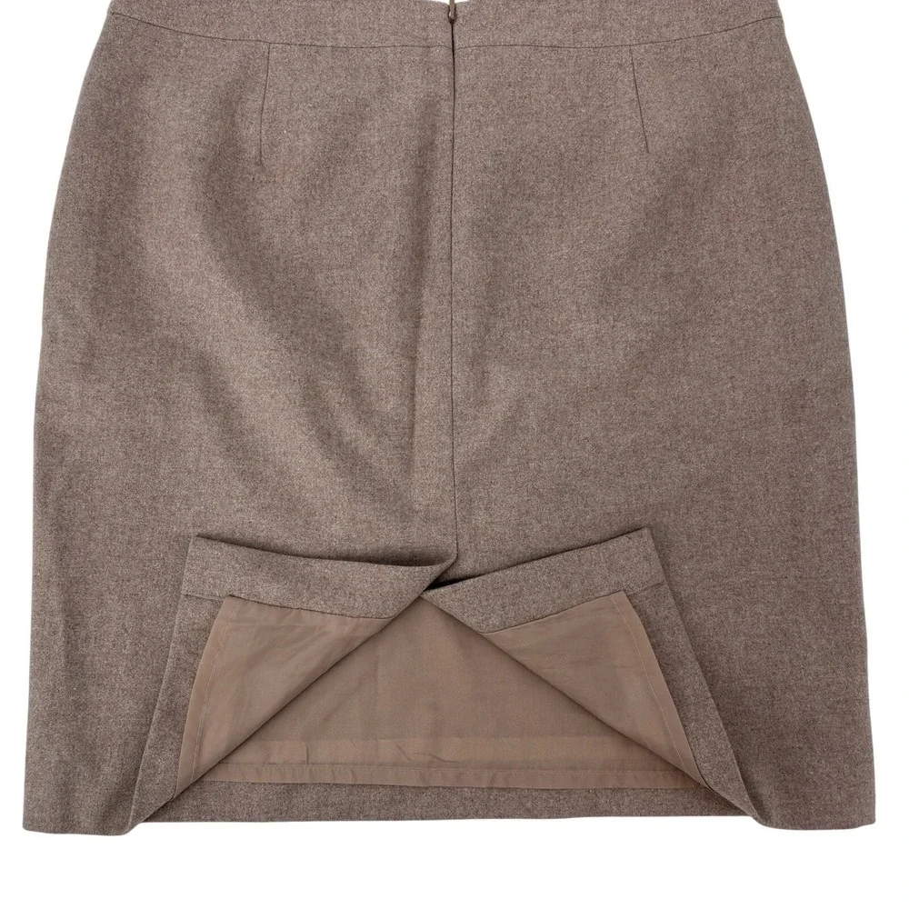 J. Crew Pencil Wool Skirt Tan‎ Size 14 Wool Blend Classic Career Office Academia